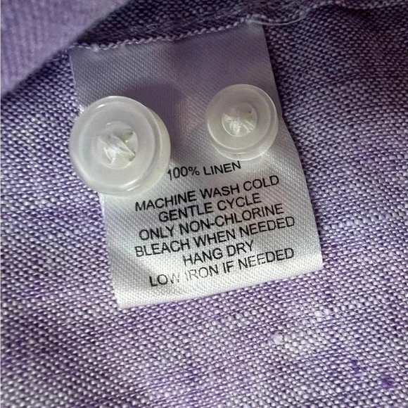 Untuckit Shirt Mens XXL 2XL Linen Button Up Long Sleeves Purple. 415 - Picture 3 of 3